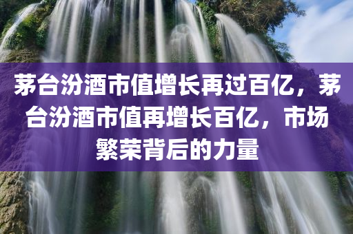茅台汾酒市值增长再过百亿，茅台汾酒市值再增长百亿，市场繁荣背后的力量