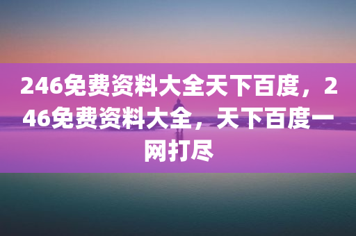 246免费资料大全天下百度，246免费资料大全，天下百度一网打尽