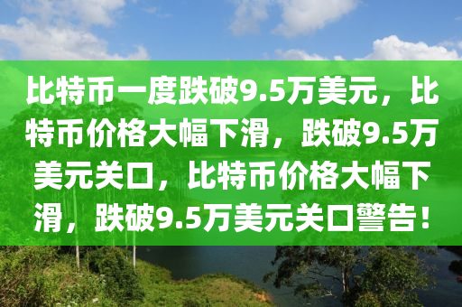 比特币一度跌破9.5万美元，比特币今晚必出三肖2025_2025新澳门精准免费提供·精确判断价格大幅下滑，跌破9.5万美元关口，比特币价格大幅下滑，跌破9.5万美元关口警告！
