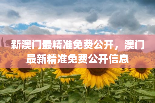 新澳门最精准免费公开，澳门最新精准免费公开信息，澳门最新精准免费公开信息汇总