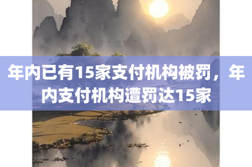 年内已有15家支付机构被罚，年内支付机构遭罚达15家