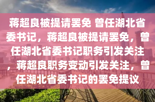 蒋超良被提请罢免 曾任湖北省委书记，蒋超良被提请罢免，曾任湖北省委书记职务引发关注，蒋超良职务变动引发关注，曾任湖北省委书记的罢免提议