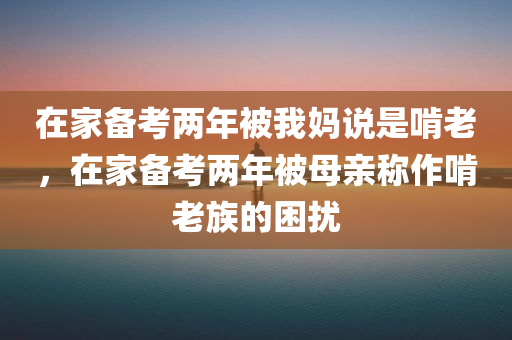 在家备考两年被我妈说是啃老，在家备考两年被母亲称作啃老族的困扰