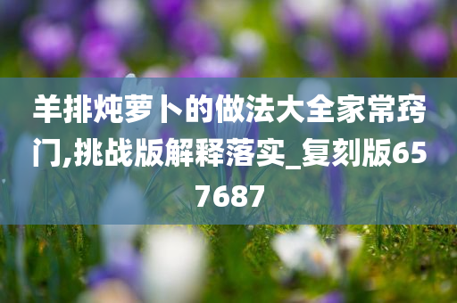 羊排炖萝卜的做法大全家常窍门,挑战版解释落实_复刻版657687