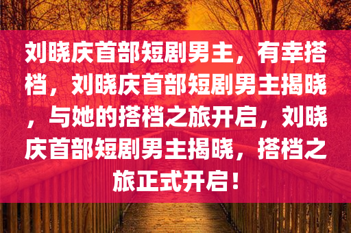 刘晓庆首部短剧男主，有幸搭档，刘晓庆首部短剧男主揭晓，与她的搭档之旅开启，刘晓庆首部短剧男主揭晓，搭档之旅正式开启！