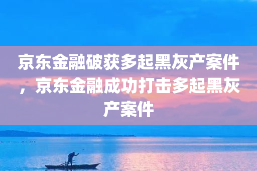 京东金融破获多起黑灰产案件，京东金融成功打击多起黑灰产案件