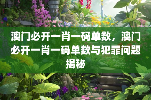 澳门必开一肖一码单数，澳门必开一肖一码单数与犯罪问题揭秘