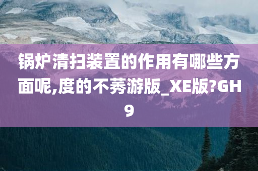 锅炉清扫装置的作用有哪些方面呢,度的不莠游版_XE版?GH9今晚必出三肖2025_2025新澳门精准免费提供·精确判断