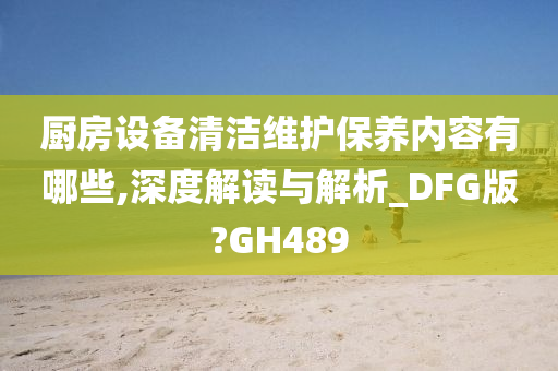 厨房设备清洁维护保养内容有哪些,深度解读与解析_DFG版?GH489