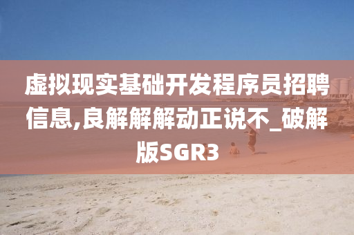 虚拟现实基础开发程序员招聘信息,良解解解动正说不_破解版SGR3