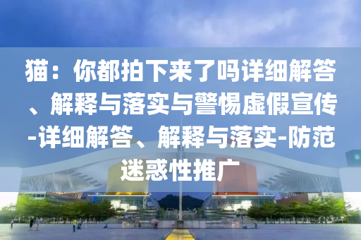貓：你都拍下來了嗎詳細(xì)解答、解釋與落實(shí)與警惕虛假宣傳-詳細(xì)解答、解釋與落實(shí)-防范迷惑性推廣