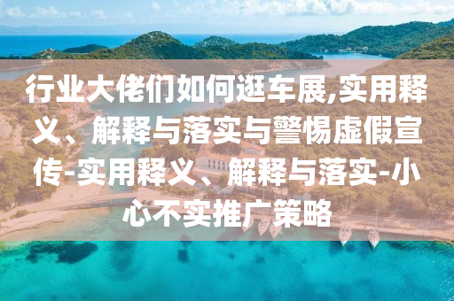 行業(yè)大佬們?nèi)绾喂滠囌?實(shí)用釋義、解釋與落實(shí)與警惕虛假宣傳-實(shí)用釋義、解釋與落實(shí)-小心不實(shí)推廣策略