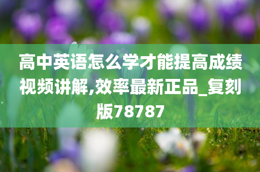高中英语怎么学才能提高成绩视频讲解,效率最新正品_复刻版78787