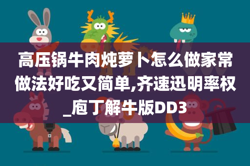 高压锅牛肉炖萝卜怎么做家常做法好吃又简单,齐速迅明率权_庖丁解牛版DD3