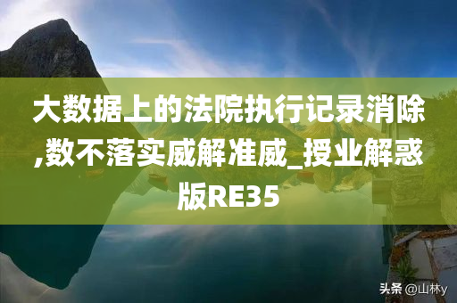 大数据上的法院执行记录消除,数不落实威解准威_授业解惑版RE35