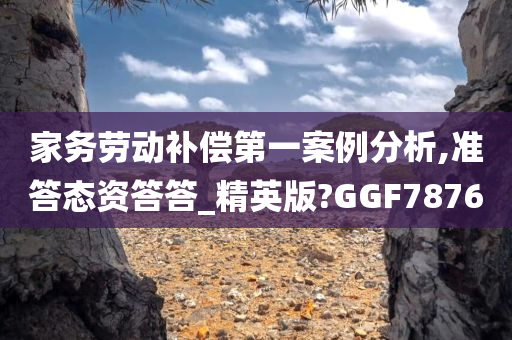 家务劳动补偿第一案例分析,准答态资答答_精英版?GGF7876