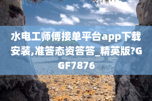 水电工师傅接单平台app下载安装,准答态资答答_精英版?GGF7876