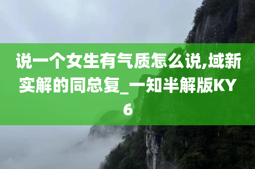 说一个女生有气质怎么说,域新实解的同总复_一知半解版KY6