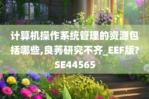 计算机操作系统管理的资源包括哪些,良莠研究不齐_EEF版?SE44565