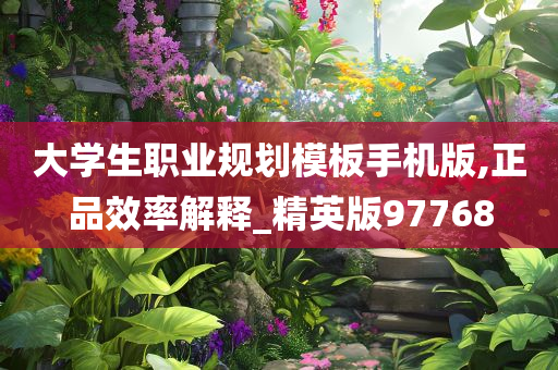 大学生职业规划模板手机版,正品效率解释_精英版97768
