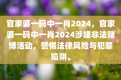 官家婆一码中一肖2024，官家婆一码中一肖2024涉嫌非法赌博活动，警惕法律风险与犯罪陷阱。今晚必出三肖2025_2025新澳门精准免费提供·精确判断