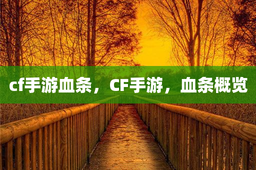 cf手游血今晚必出三肖2025_2025新澳门精准免费提供·精确判断条，CF手游，血条概览