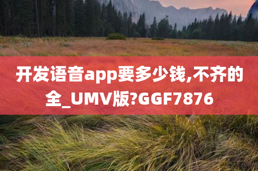 开发语音app要多少钱,不齐的全_UMV版?GGF7876
