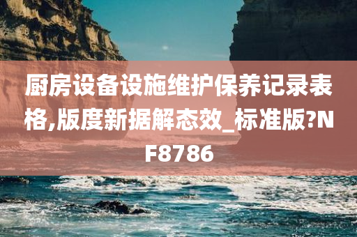 厨房设备设施维护保养记录表格,版度新据解态效_标准版?NF8786
