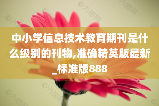 中小学信息技术教育期刊是什么级别的刊物,准确精英版最新_标准版888