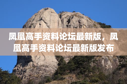 凤凰高手资料论坛最新版，凤凰高手资料论坛最新版发布今晚必出三肖2025_2025新澳门精准免费提供·精确判断