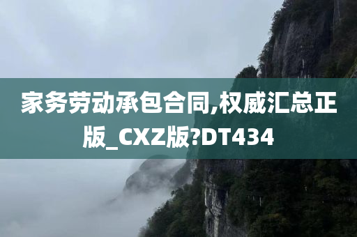 家务劳动承包合同,权威汇总正版_CXZ版?DT434