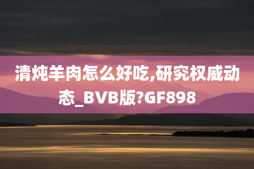 清炖羊肉怎么好吃,研究权威动态_BVB版?GF898