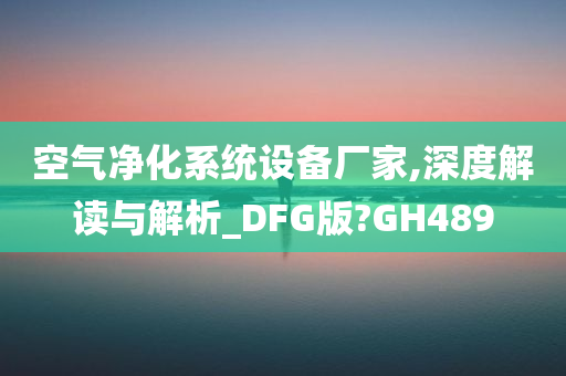 空气净化系统设备厂家,深度解读与解析_DFG版?GH489