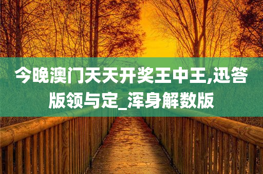 今晚澳门天天开奖王中王,迅答版领与定_浑身解数版