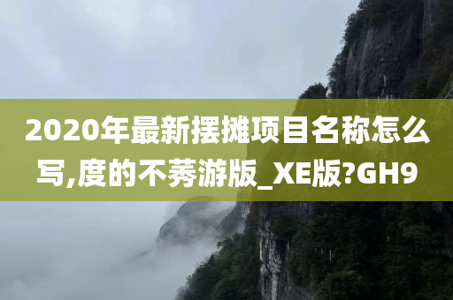 2020年最新摆摊项目名称怎么写,度的不莠游版_XE版?GH9