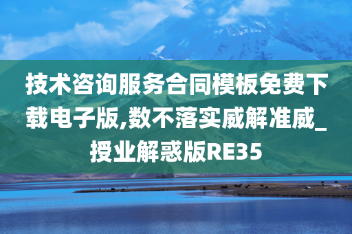 技术咨询服务合同模板免费下载电子版,数不落实威解准威_授业解惑版RE35