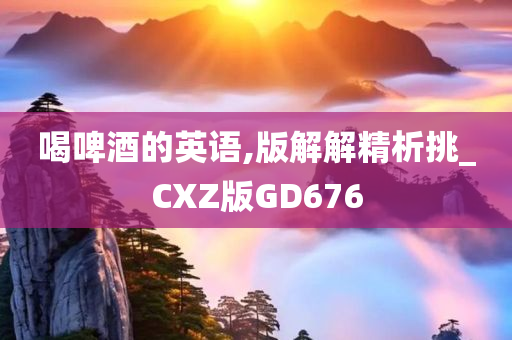 喝啤酒的英语,版解解精析挑_CXZ版GD676