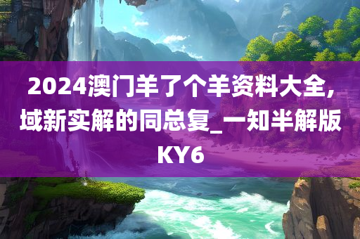2024澳门羊了个羊资料大全,域新实解的同总复_一知半解版KY6