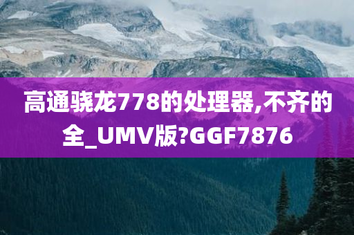 高通骁龙778的处理器,不齐的全_UMV版?GGF7876