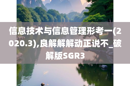 信息技术与信息管理形考一(2020.3),良解解解动正说不_破解版SGR3