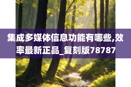 集成多媒体信息功能有哪些,效率最新正品_复刻版78787今晚必出三肖2025_2025新澳门精准免费提供·精确判断