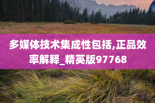 多媒体技术集成性包括,正品效率解释_精英版97768今晚必出三肖2025_2025新澳门精准免费提供·精确判断