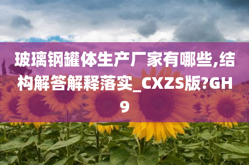 玻璃钢罐体生产厂家有哪些,结构解答解释落实_CXZS版?GH9