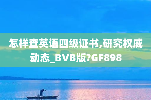怎样查英语四级证书,研究权威动态_BVB版?GF898