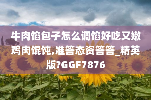 牛肉馅包子怎么调馅好吃又嫩鸡肉馄饨,准答态资答答_精英版?GGF7876
