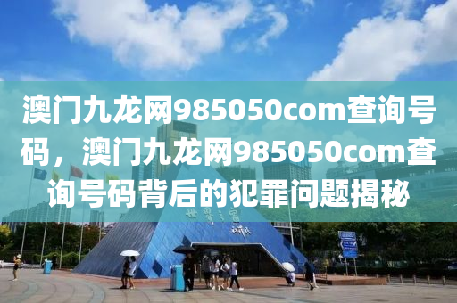 澳门九龙网985050com查询号码，澳门九龙网985050com查询号码背后的犯罪问题揭秘今晚必出三肖2025_2025新澳门精准免费提供·精确判断