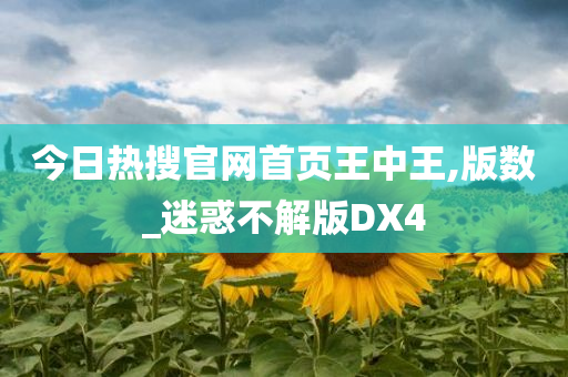今日热搜官网首页王中王,版数_迷惑不解版DX4