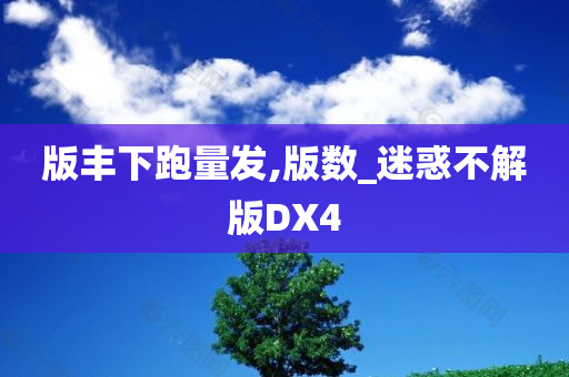 版丰下跑量发,版数_迷惑不解版DX4