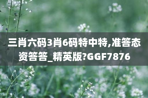 三肖六码3肖6码特中特,准答态资答答_精英版?GGF7876