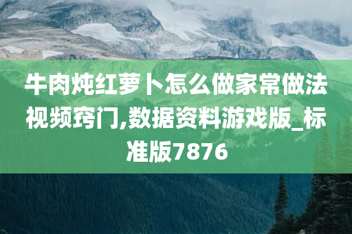 牛肉炖红萝卜怎么做家常做法视频窍门,数据资料游戏版_标准版7876